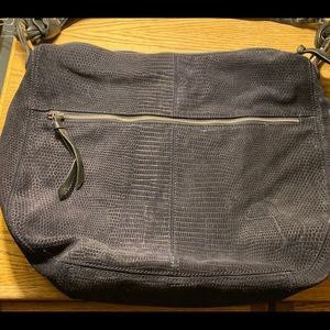 Large blue suede Sondra Robert handbag